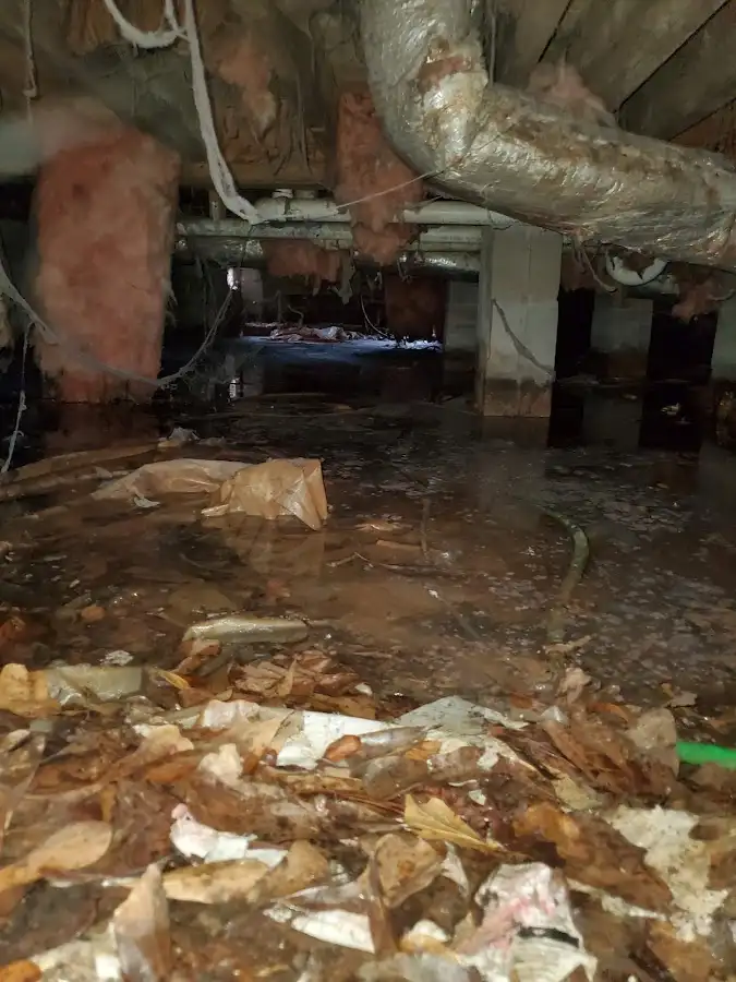 Crawl space flood assessment for Commercial Water Damage Restoration in Earlimart